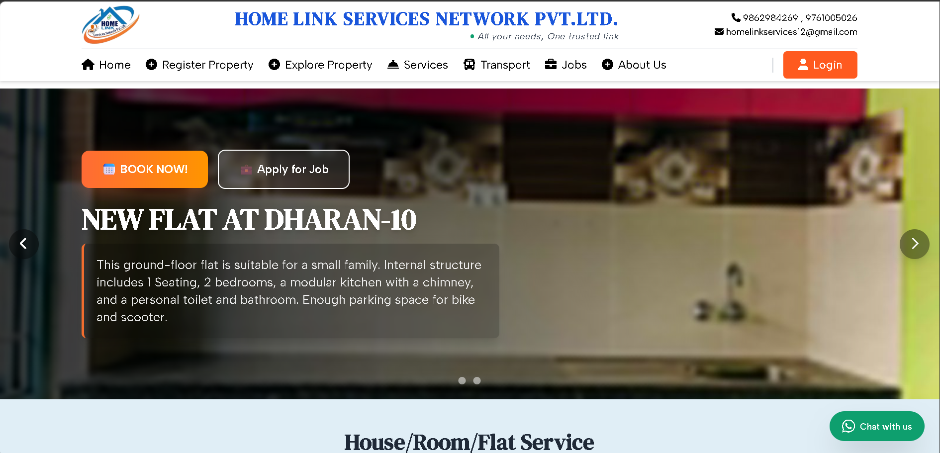 HomeLink Services — Web Development Project by SudamHub Nepal