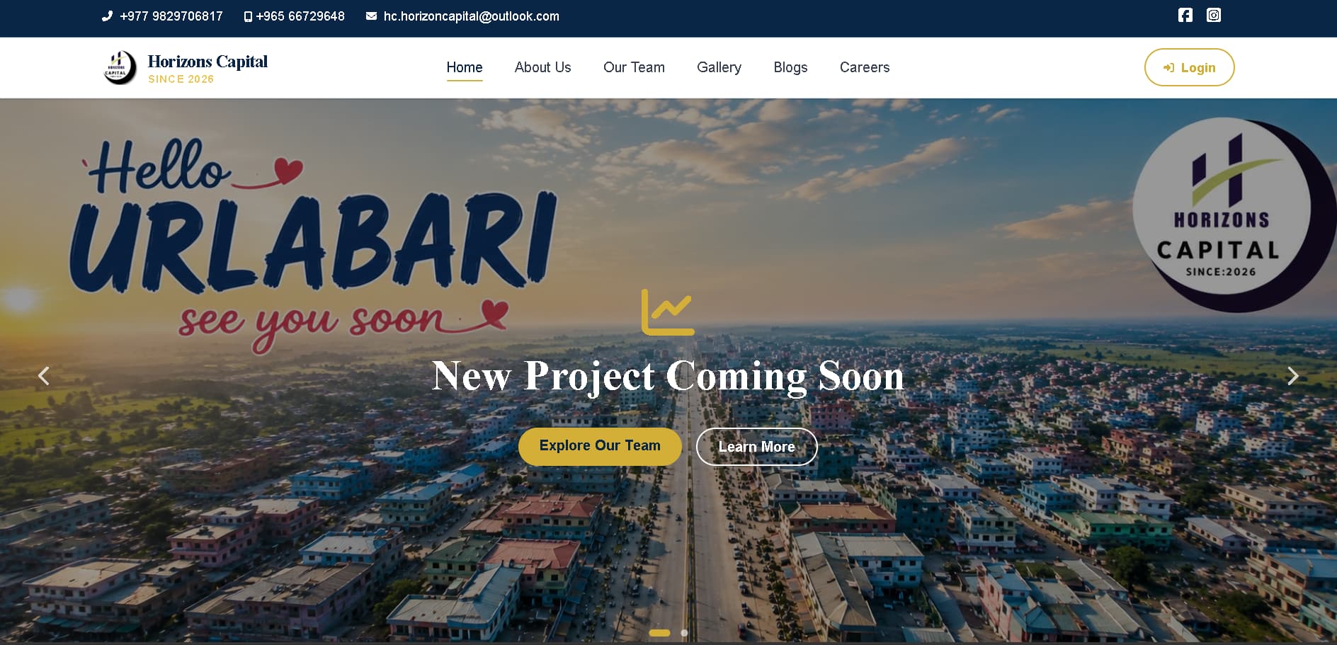 Horizons Capital — Web Development Project by SudamHub Nepal